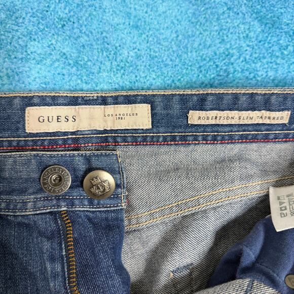 Vintage Guess Jeans Women’s 31 – Robertson Slim Tapered – Blue Denim Y2K - Picture 10 of 16